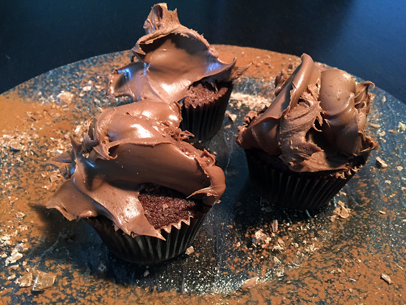 Cupcakes σοκολάτας με επικάλυψη Nucrema