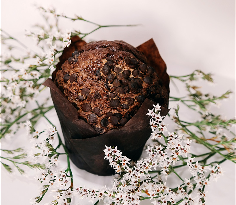 Muffins σοκολάτας με σταγόνες σοκολάτας