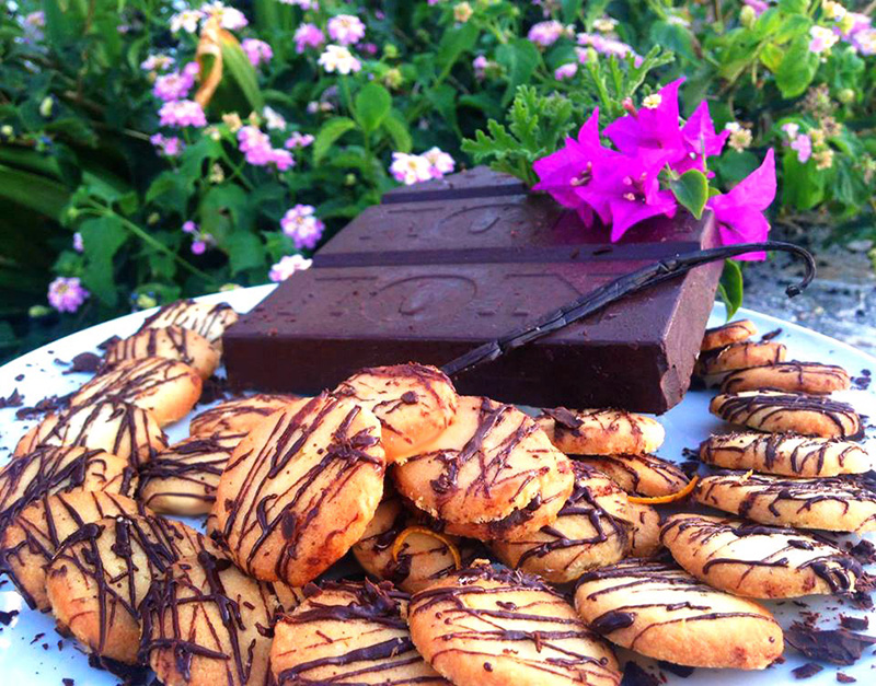 Μπισκότα shortbread με βανίλια και σοκολάτα